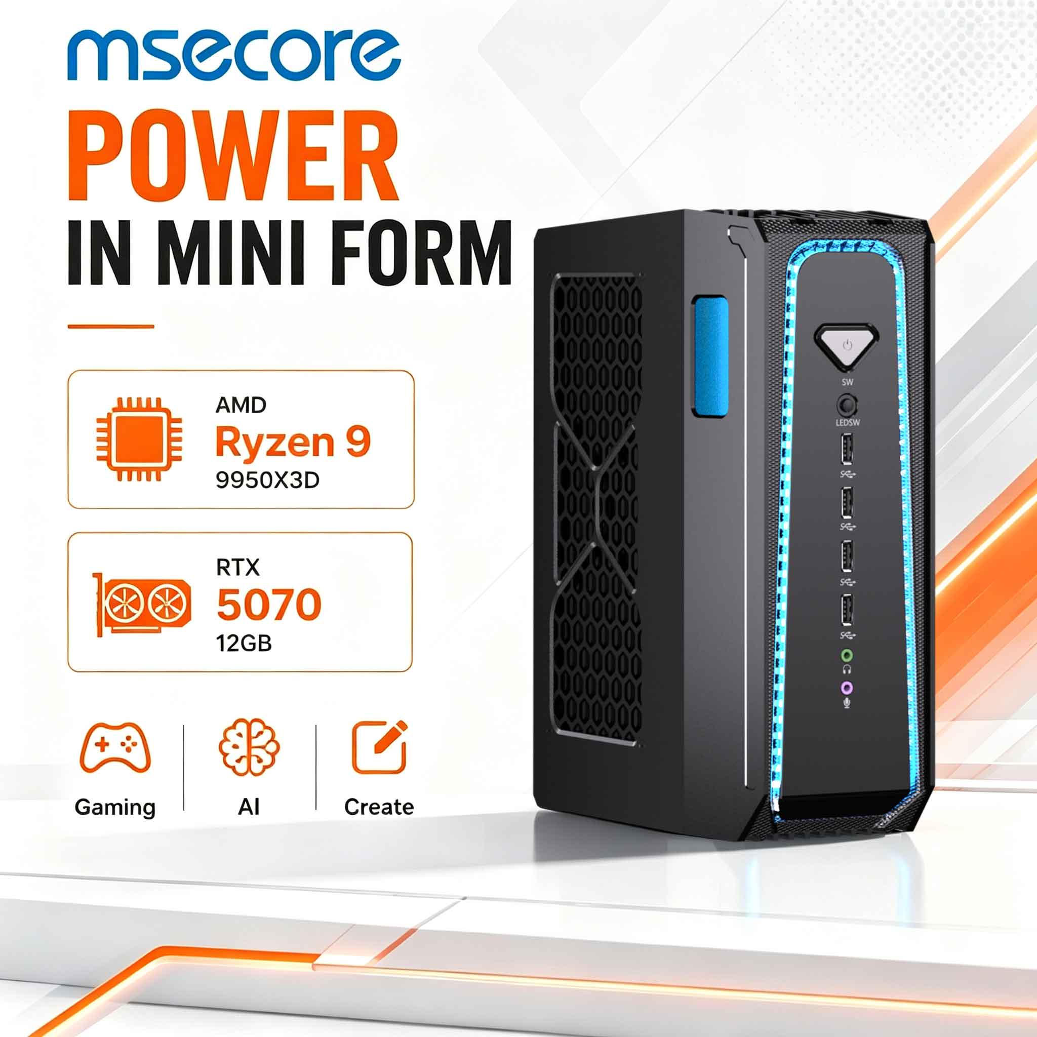 Ddr5 32Gb - كمبيوتر ألعاب MSECORE بتبريد سائل، معالج