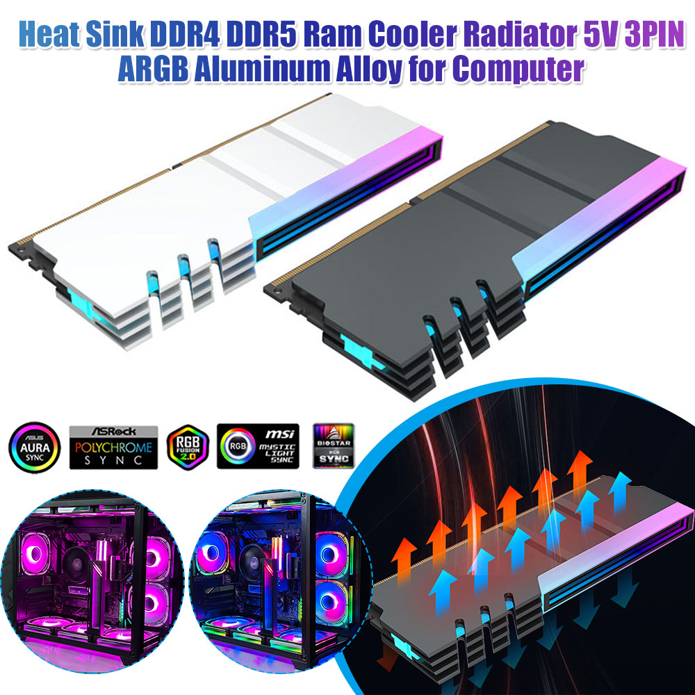 Ddr5 Rgb Ram - مشتت حراري لوحدة ذاكرة الكمبيوتر 5