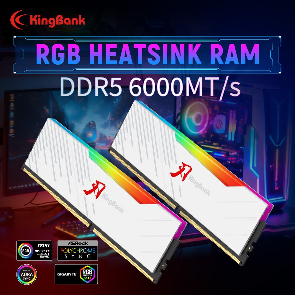 Ddr5 16Gb 6000Mhz - ذاكرة كينج بانك KRRW DDR5 RGB