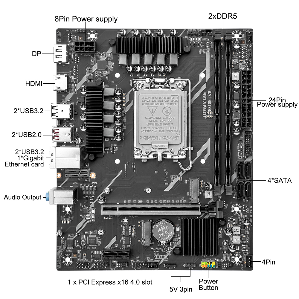 اللوحة الأم JGINYUE H810 Intel - مراجعة Ddr5 64Gb وسعره
