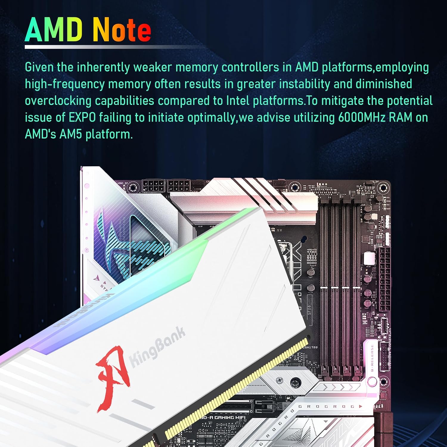 ذاكرة كينج بانك KRRW DDR5 RGB  - مراجعة Ddr5 16Gb 6000Mhz وسعره