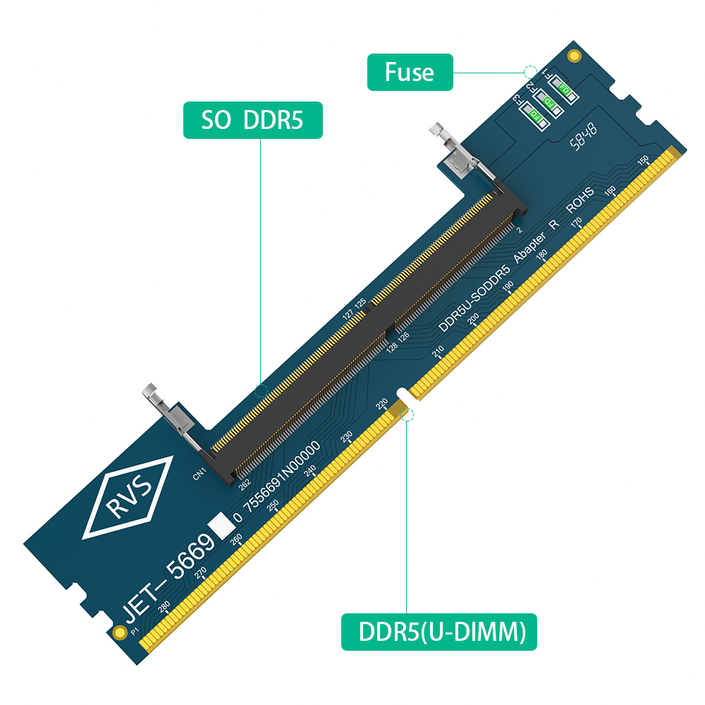 قطعتان من محول ذاكرة الكمبيوتر - مراجعة Ddr5 Sodimm وسعره